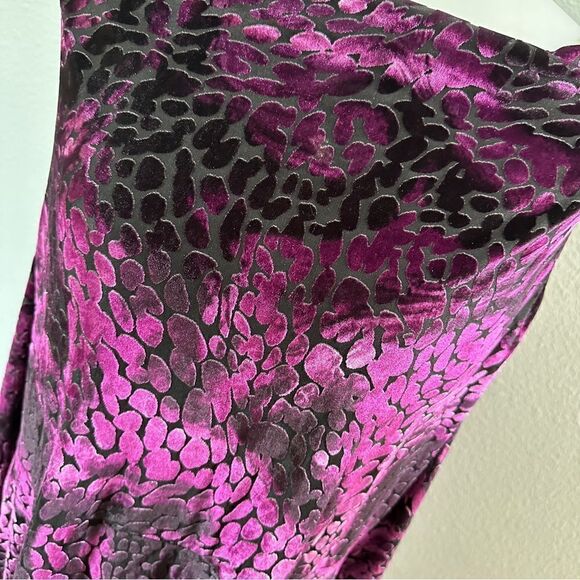 NWT American glamour badgley mischka purple black filigree crushed velvet dress - Picture 5 of 5
